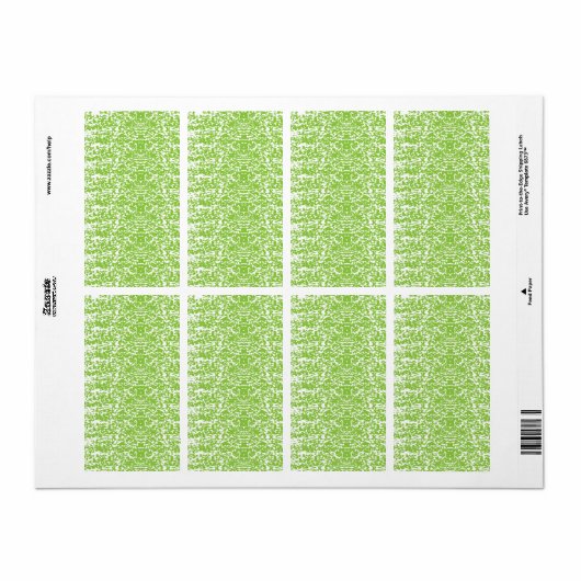 Étiquette Texture Vert Citron Grunge (Feuille entière)
