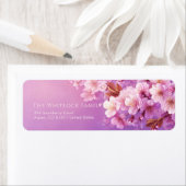 Étiquette Textured Purple Pink Blossom Botanical (En situation)