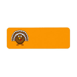 Étiquette Thanksgiving Animé Turquie