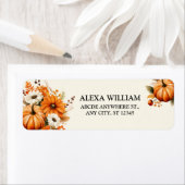 Étiquette Thanksgiving automne floral (En situation)