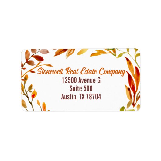 Étiquette Thanksgiving Autumn Leaves Business Return Adresse (Devant)