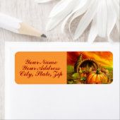 Étiquette Thanksgiving Cornucopia (En situation)