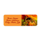 Étiquette Thanksgiving Cornucopia (Devant)