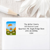 Étiquette Thanksgiving Turkey Parachuting into Military Base (En situation)