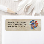 Étiquette Thanksgiving Turquie Aquarelle Automne (En situation)