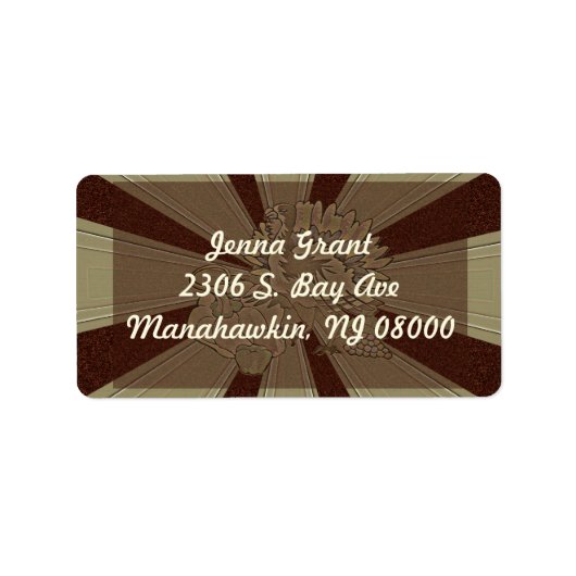 Étiquette Thanksgiving Turquie sculpté - (Devant)