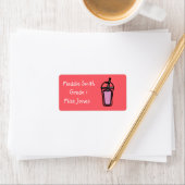 Étiquette Thé au lait thé rose bulle thé (En situation)