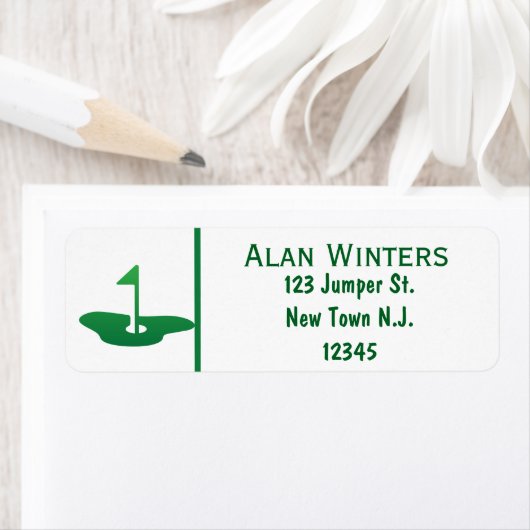 Étiquette The Golfer Return Address Label (En situation)