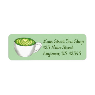 Étiquette Thé japonais Matcha Green Latte Teacup Foin