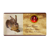 Étiquette THE RABBIT ( Young Hare ) Monogram Red Ruby (Devant)