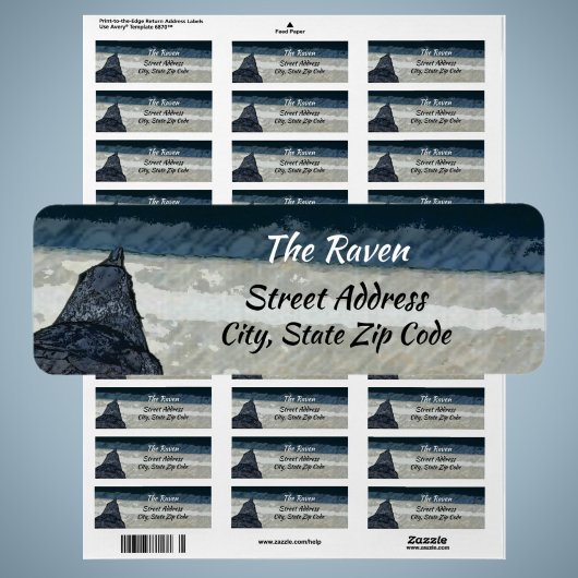 Étiquette The Raven Gothic Return Address Labels