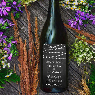 Étiquette The String Lights On Chalkboard Wedding Collection