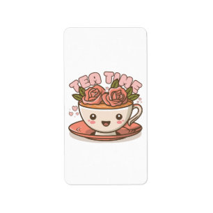 Étiquette Thé Temps de Rose Thé Kawaii