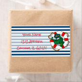 Étiquette Thème Baby shower de l'alligator marin mignon (En situation)