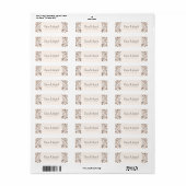 Étiquette Thème Brown Floral Mariage (Feuille entière)