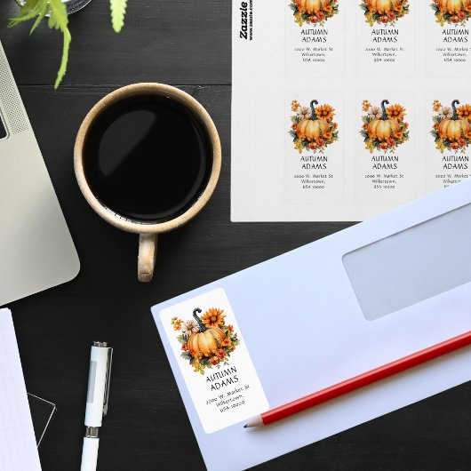 ÉTIQUETTE THÈME D'AUTOMNE COULEURS ORANGE CITROUILLE