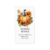 ÉTIQUETTE THÈME D'AUTOMNE COULEURS ORANGE CITROUILLE (Devant)