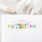 Étiquette Thème de fête de piscine (En situation)