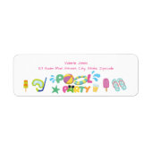 Étiquette Thème de fête de piscine (Devant)