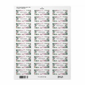 Étiquette Thème de mariage floral (Feuille entière)