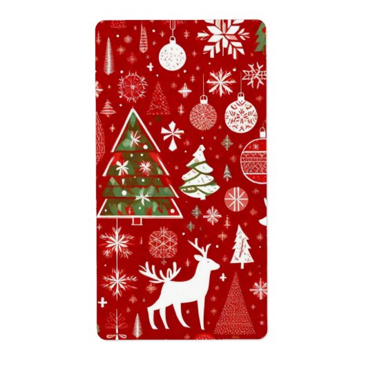 Étiquette Thème de Noël Arbres de Noël Flocon de neige Balis (Devant)