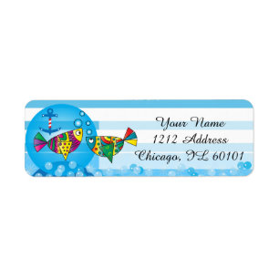 Étiquette Thème de poisson mignon de baby shower de bulles