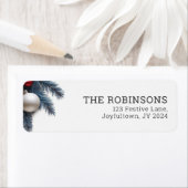 Étiquette Thème de vacances Végétation hivernale Pin Festive (En situation)