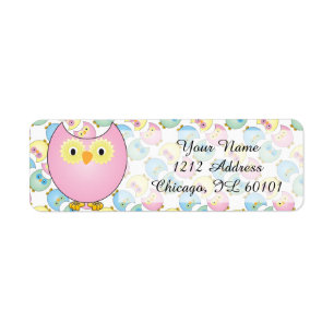 Étiquette Thème du Baby shower de Chouette Rose Pastel
