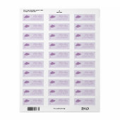 Étiquette Thème Graduation Casquette Grad Doodle violet (Feuille entière)