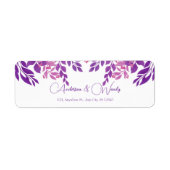 Étiquette Thème Mariage Feuille violet (Devant)