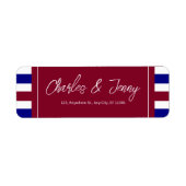 Étiquette Thème Royal Red et Blue Mariage (Devant)