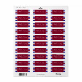 Étiquette Thème Royal Red et Blue Mariage (Feuille entière)