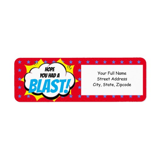 Étiquette Thème Superhero (Devant)