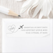 Étiquette Thème Voyage Mariage Rétro Adresse de retour (En situation)