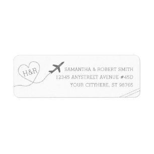 Étiquette Thème Voyage Mariage Rétro Adresse de retour