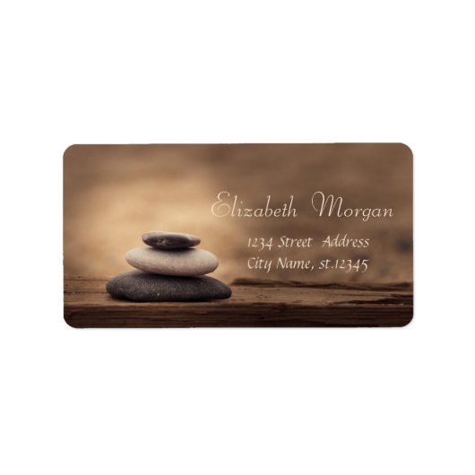 Étiquette Thérapeute Pierres Zen Marron (Devant)