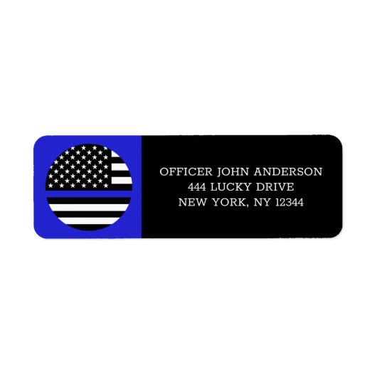 Étiquette Thin Blue Line Flag, USA Police / Enforcement (Devant)