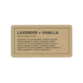Étiquette Thin Gray Border Kraft Ingredients Product Label (Devant)
