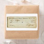 Étiquette Thomas Jefferson Signature sur chèque bancaire 180 (En situation)