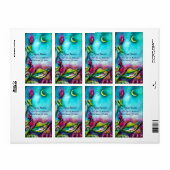 ÉTIQUETTE THUMBELINA DORMIR ENTRE FEUILLES ROSE (Feuille entière)