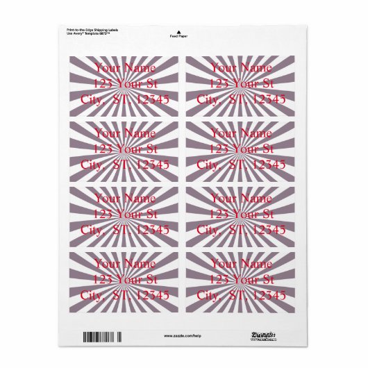 Étiquette Thunder_Cove de Starburst Abstrait (Feuille entière)