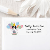 Étiquette Tibétain Terrier Adresse de retour Anniversaire (En situation)