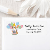 Étiquette Tibétain Terrier Adresse de retour Anniversaire (En situation)