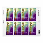 ÉTIQUETTE TIGE D'ASCLEPIUS 7 CHAKRAS, YOGA, ÉNERGIE (Feuille entière)