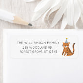 Étiquette Tiger Anniversaire Adresse de retour (En situation)