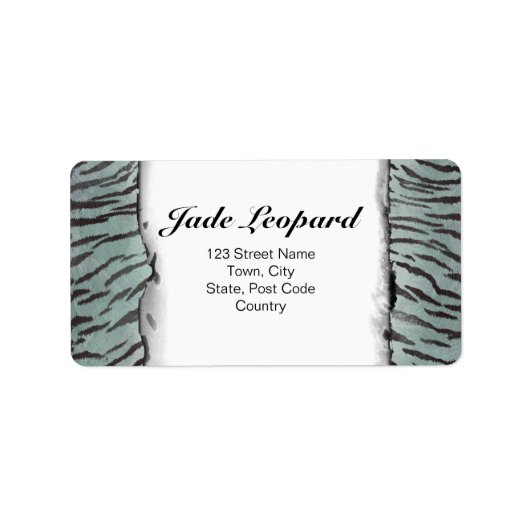 Étiquette Tiger Peau Impression dans Minty Jade (Devant)
