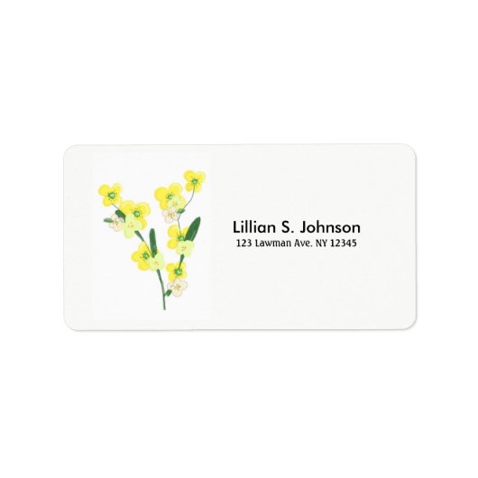 Étiquette Tiges de Fleur Jaune (Devant)