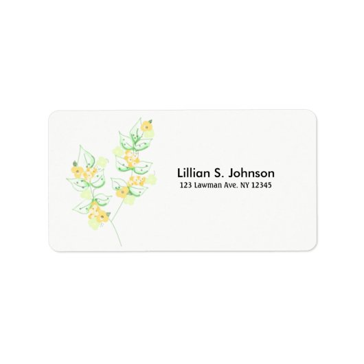 Étiquette Tiges Florales Délicates (Devant)