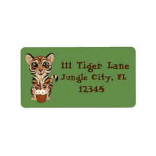 Étiquette Tigre d'anniversaire