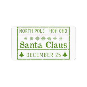 Étiquette timbre du pôle nord santa claus
